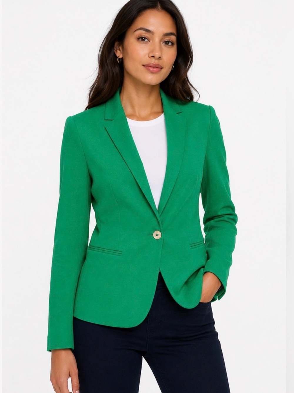 Tommy Hilfiger Kelly Green One Button Women’s Blazer Sz 6 EUC